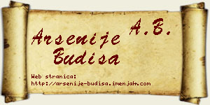 Arsenije Budiša vizit kartica